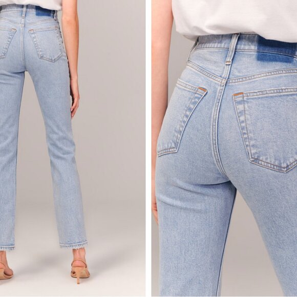 Abercrombie & Fitch Curve Love Ultra High Rise Ankle Straight Jean 36/22L - Picture 2 of 6